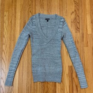 Silver striped Express sweater